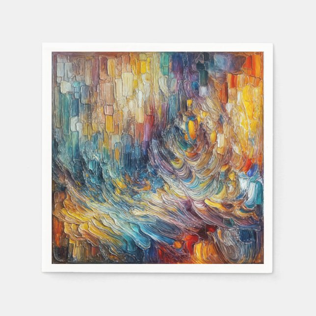 Texture Thick Paint Abstract Napkin (Front)