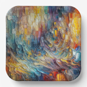 Texture Thick Paint Abstract Paper Plate