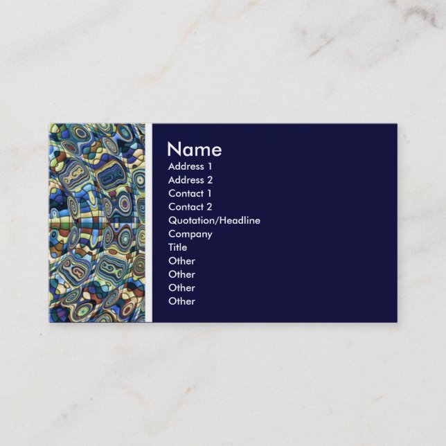Texture Tone (Blue Abstract Pond) Business Card (Front)