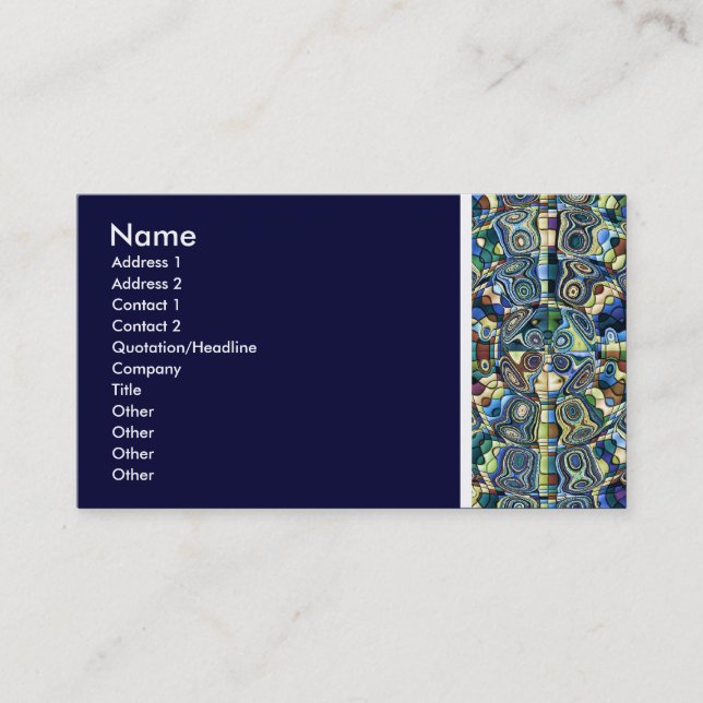 Texture Tone (Blue Abstract Pond) - III Business Card (Front)