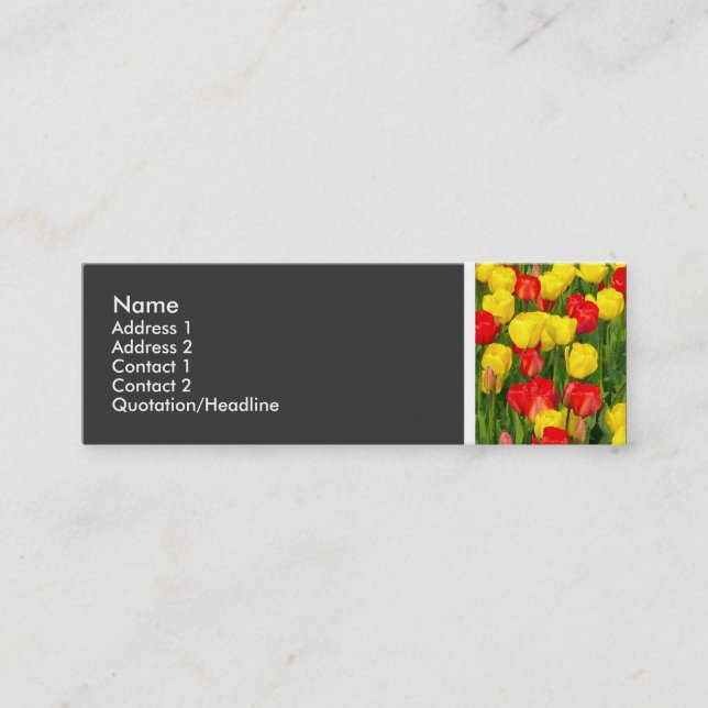 Texture Tone - Colourful Tulips Mini Business Card (Front)