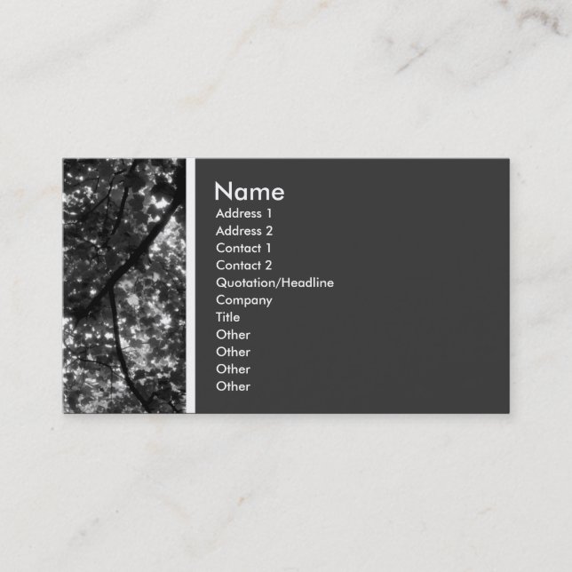 Texture Tone (In the trees) Business Card (Front)