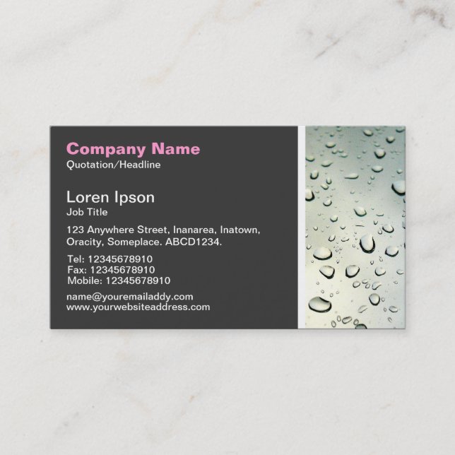 Texture Tone - Rain on my Window Business Card (Front)