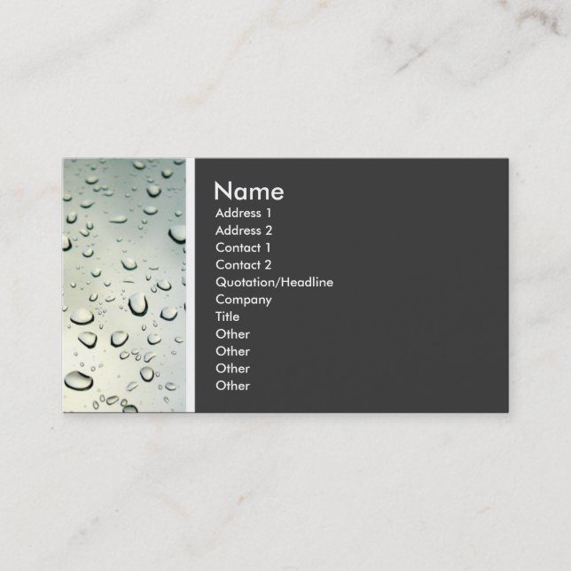 Texture Tone (Rain on my Window) Business Card (Front)