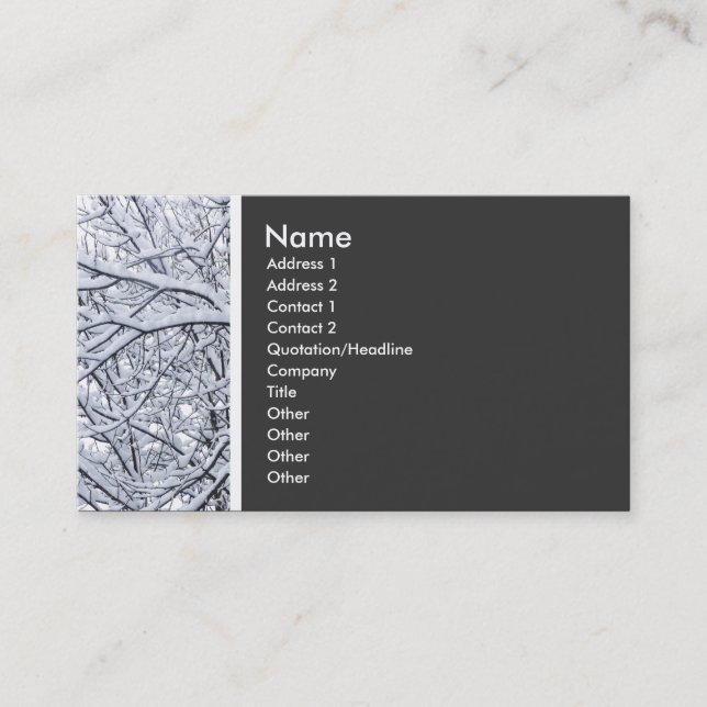 Texture Tone (Snowy Branches) Business Card (Front)