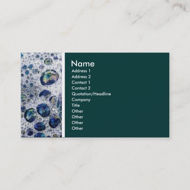 Texture Tone (Soap Suds) - Customized Business Card (Front)