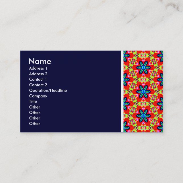 Texture Tone - Terrazzo 04 - Deep Navy Business Card (Front)