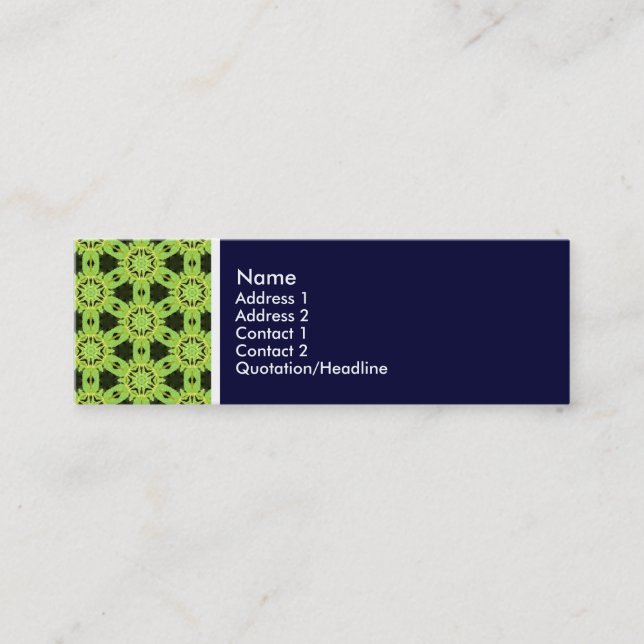 Texture Tone - Terrazzo Pattern 010 - Deep Navy Mini Business Card (Front)