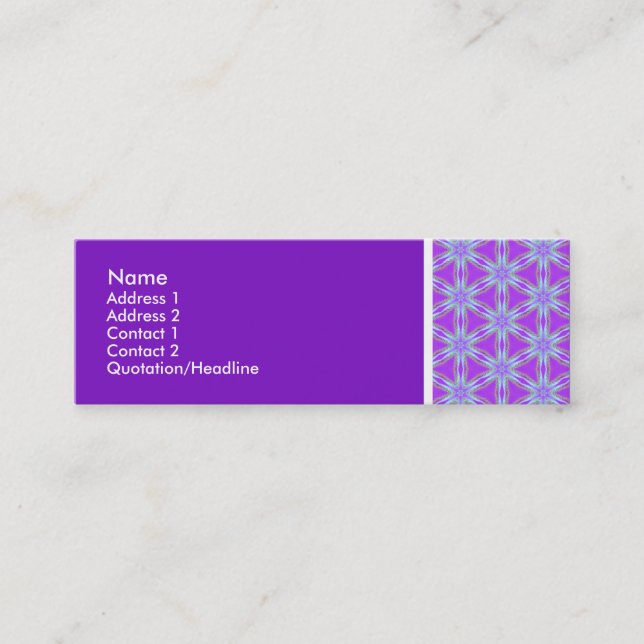 Texture Tone - Terrazzo Pattern 02 - Purple Mini Business Card (Front)