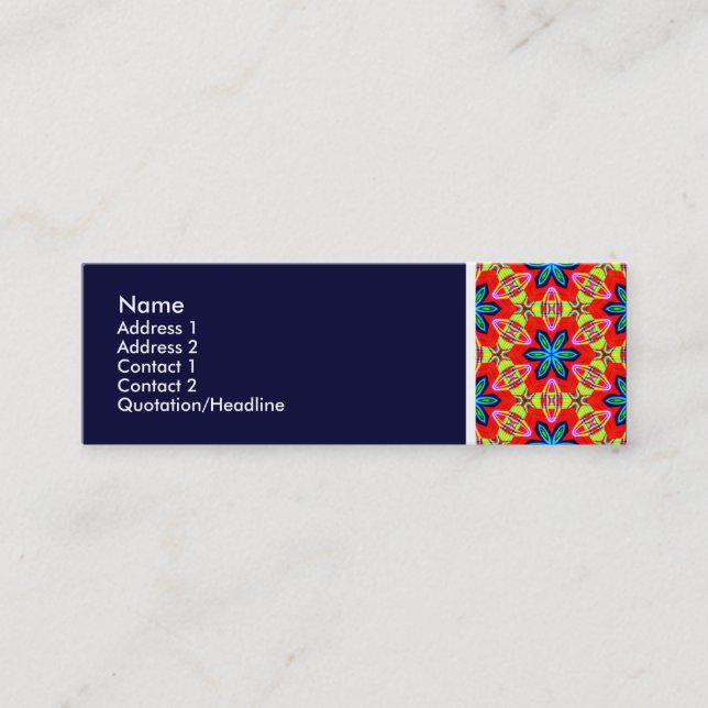Texture Tone - Terrazzo Pattern 04 - Deep Navy Mini Business Card (Front)