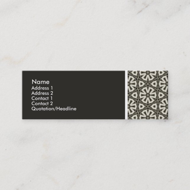 Texture Tone - Terrazzo Pattern - (201F1B) Mini Business Card (Front)