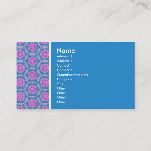 Texture Tone - Terrazzo Pattern - Blue Business Card (Front)