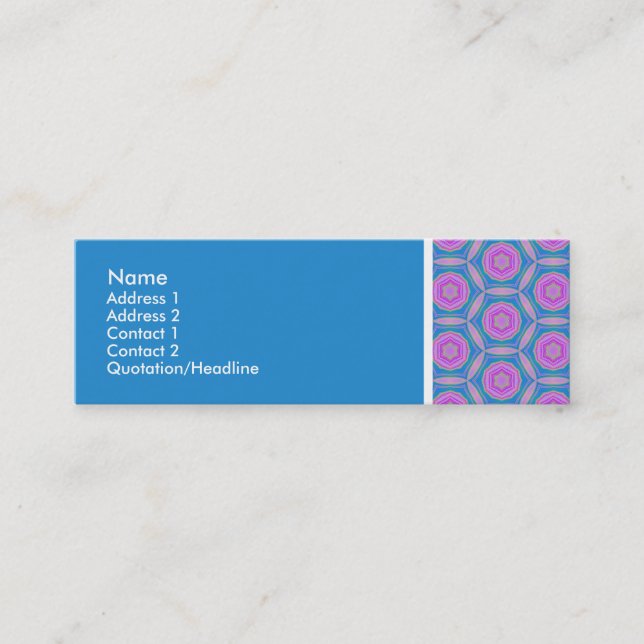 Texture Tone - Terrazzo Pattern - Blue Mini Business Card (Front)