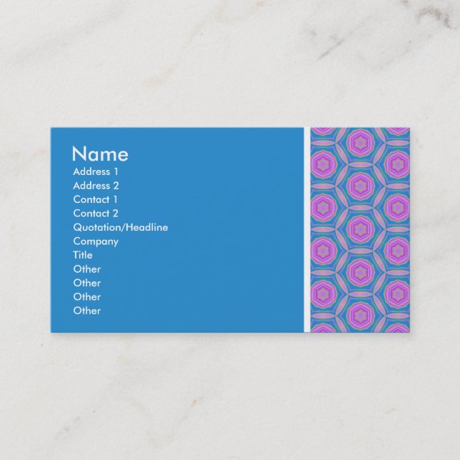 Texture Tone - Terrazzo Pattern - Blue - Reversed Business Card (Front)
