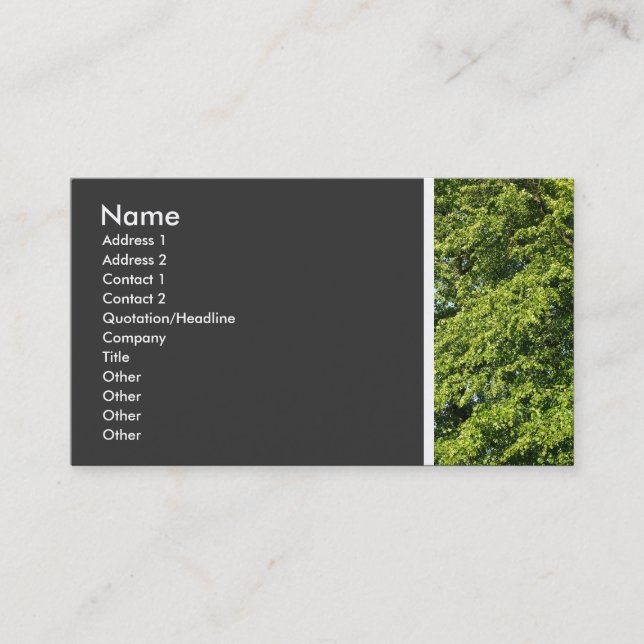 Texture Tone (Trees II) Business Card (Front)