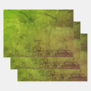 Texture Vintage Rustic Green Brown Grunge Pattern Wrapping Paper Sheet