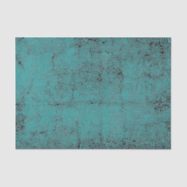Texture Vintage Teal Black Chic Decoupage Tissue Paper (Front)