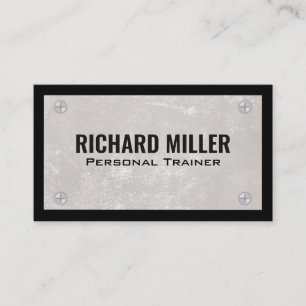 Texture Wall Metal Screws Black Border Business Card