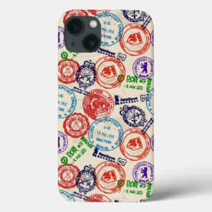 Texture with real stamps. iPhone 13 case