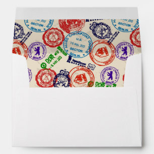 Texture with real stamps. envelopes
