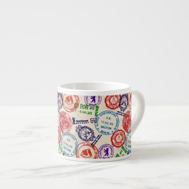 Texture with real stamps. espresso cup (Front Right)