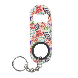 Texture with real stamps. mini bottle opener