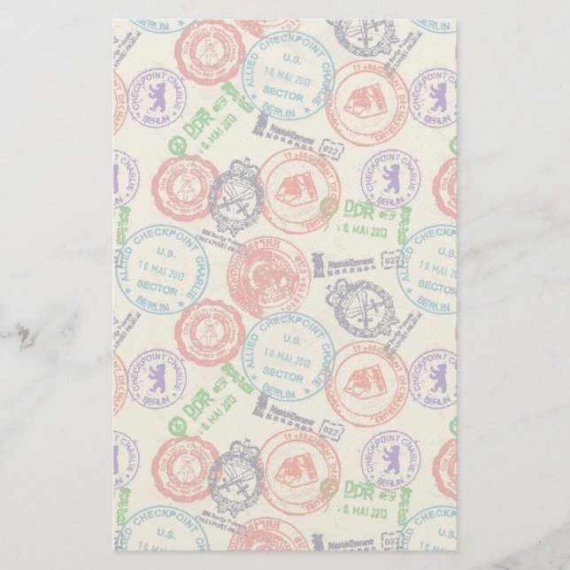 Texture with real stamps. stationery (Front)