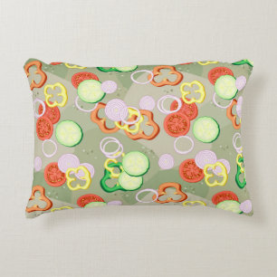 Texture With Slices Of Vegetables Accent Pillow