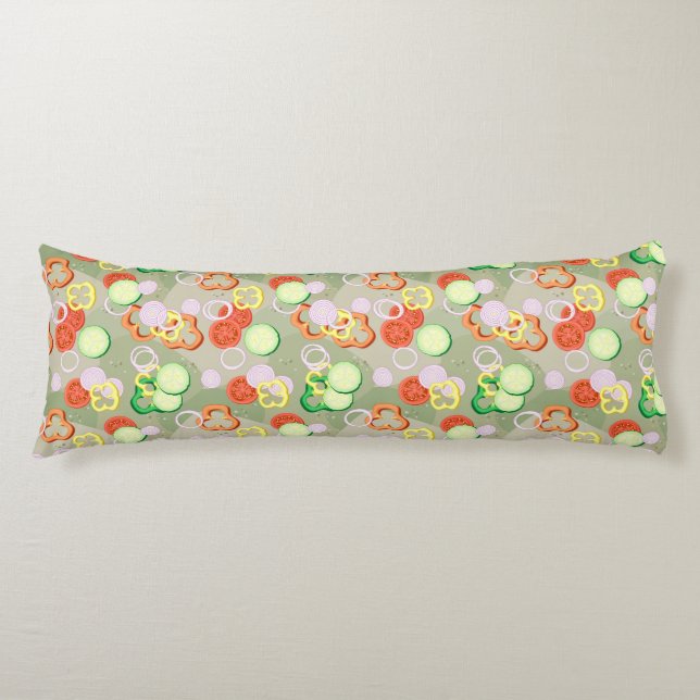 Texture With Slices Of Vegetables Body Pillow (Front)