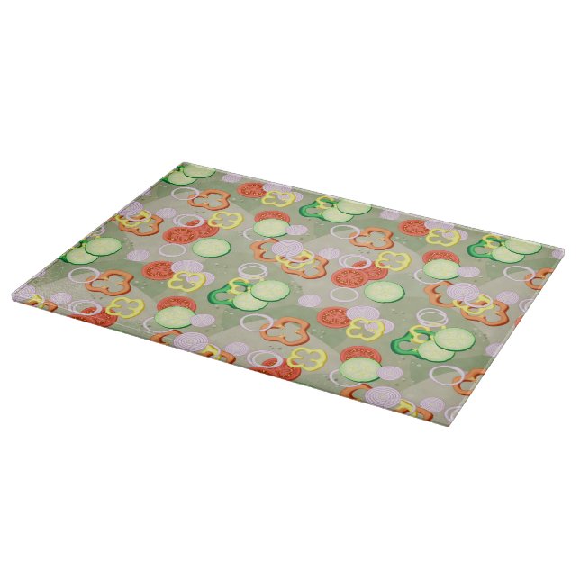 Texture With Slices Of Vegetables Cutting Board (Corner)