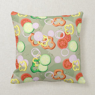 Texture With Slices Of Vegetables Throw Pillow