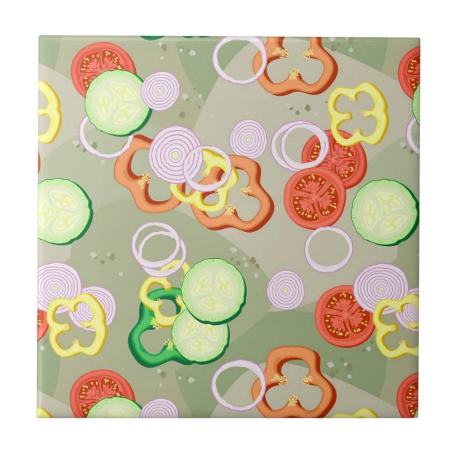 Texture With Slices Of Vegetables Tile (Front)