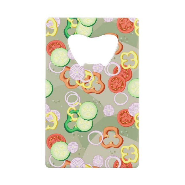 Texture With Slices Of Vegetables Wallet Bottle Opener (Front)