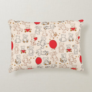 Texture With Teddy Bears Accent Pillow