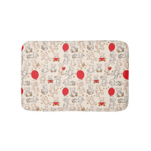 Texture With Teddy Bears Bath Mat
