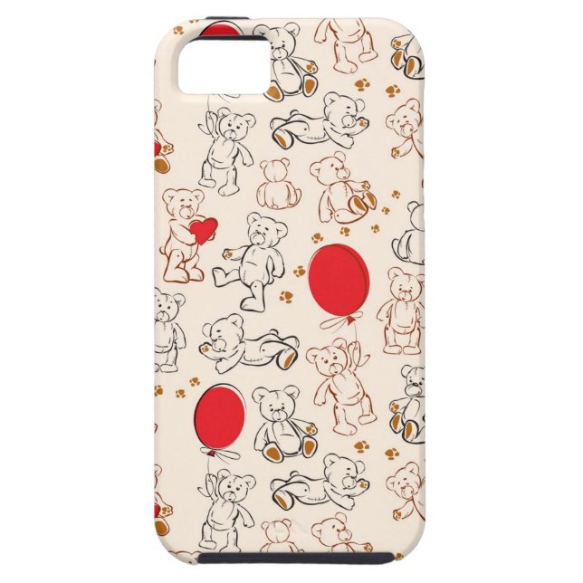 Texture With Teddy Bears Case-Mate iPhone Case (Back)