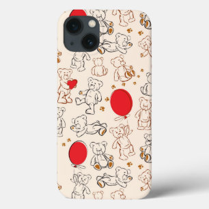 Texture With Teddy Bears iPhone 13 Case