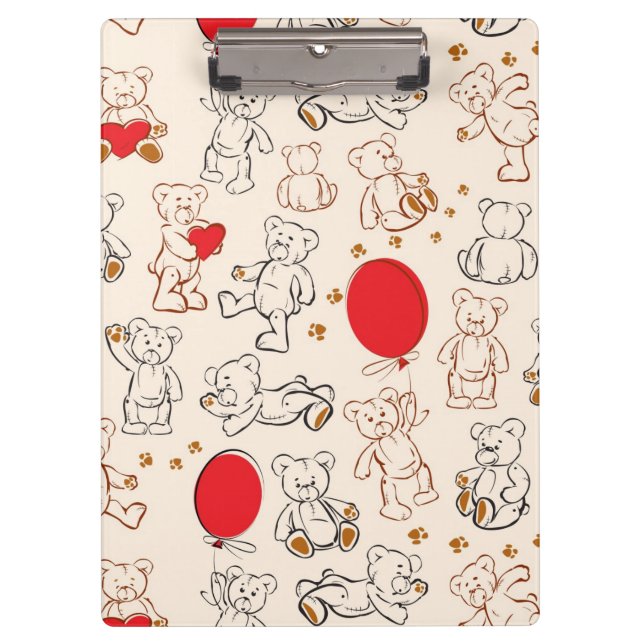 Texture With Teddy Bears Clipboard (Front)