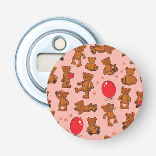Texture With Teddy Bears, Hearts Bottle Opener