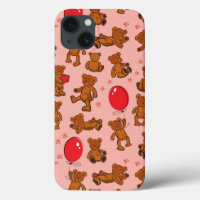 Texture With Teddy Bears, Hearts