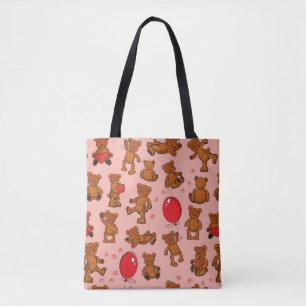 Texture With Teddy Bears, Hearts Tote Bag