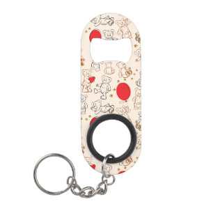 Texture With Teddy Bears Mini Bottle Opener