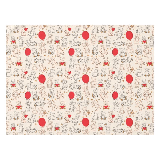 Texture With Teddy Bears Tablecloth (Front (Horizontal))