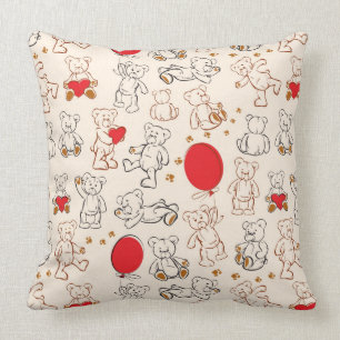 Texture With Teddy Bears Throw Pillow