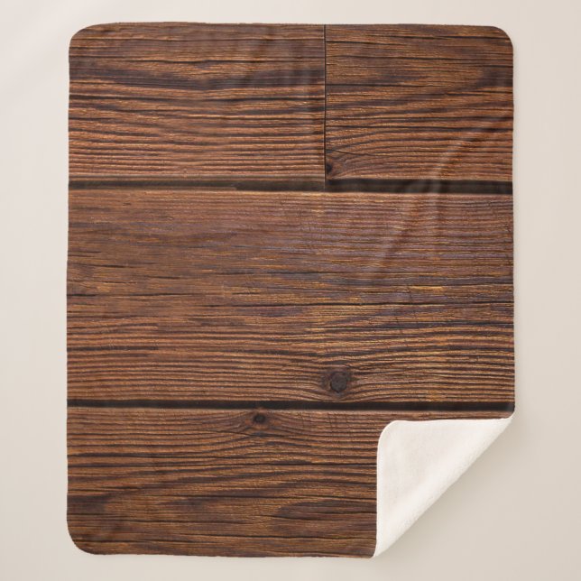 Texture wood grain weathered washed sherpa blanket (Front)