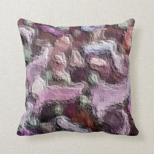 Textured Abstract, Plum and Purple Throw Pillow