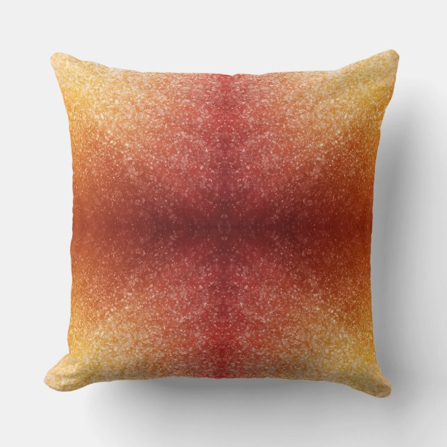 Textured Abstract Red Gold Gradient Art Throw Pillow (Front)