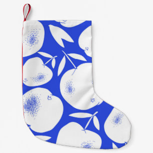 Textured Apple Silhouettes: Hand-Drawn Pattern Small Christmas Stocking