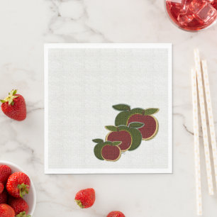 Textured Apples Country Napkin