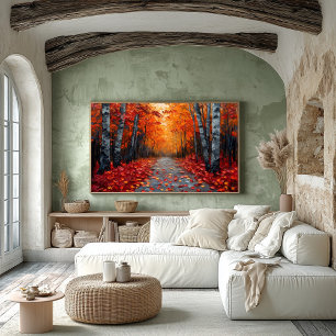 Textured Autumn Forest Art Print for Cozy Home